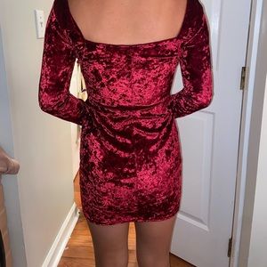 Red velvet lulus dress